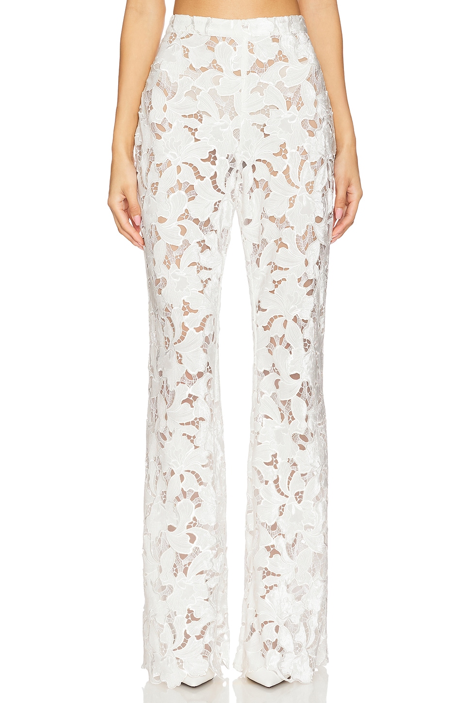 Nadine Merabi Velvet Lace Trousers