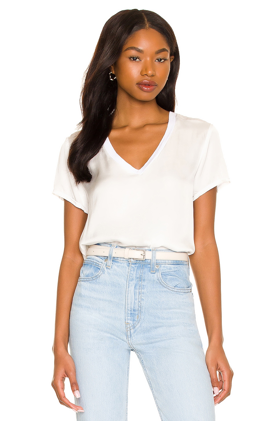 Nation LTD June Sateen V Neck Top