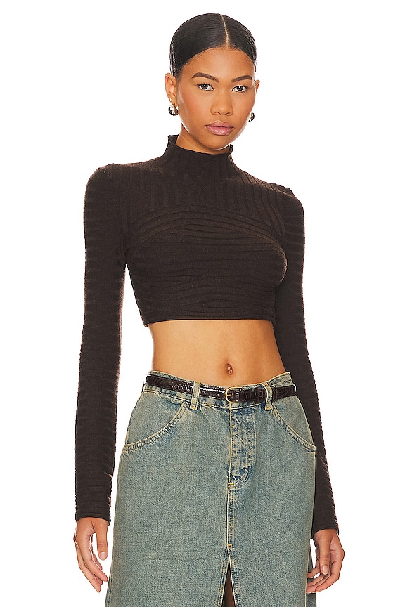 NBD Dylan Wide Rib Cropped Sweater