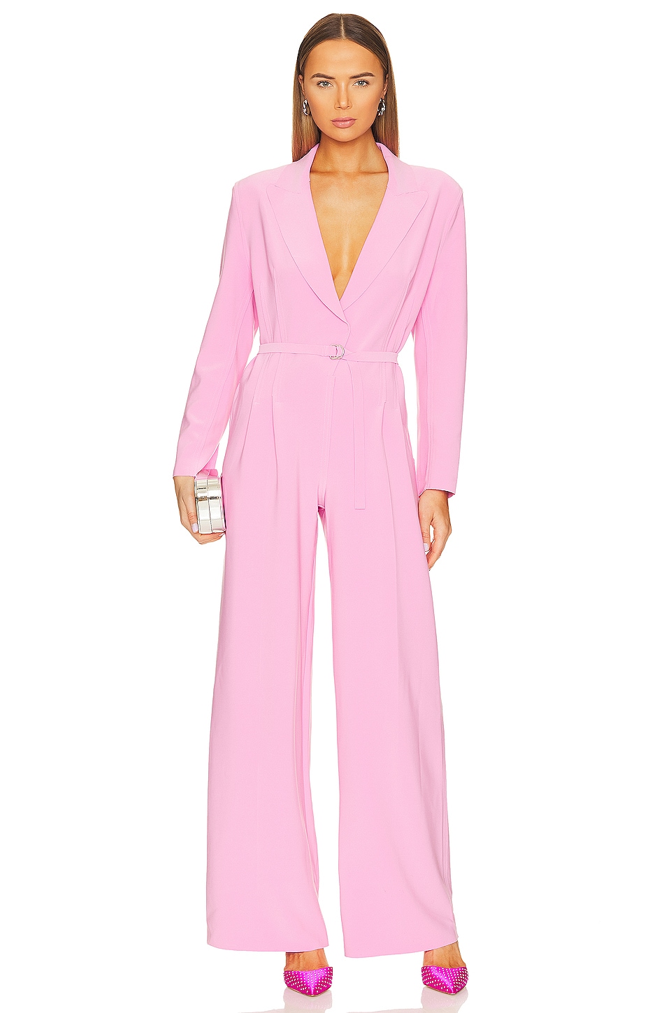 Norma Kamali Single Breasted Straight Leg Jumpsuit