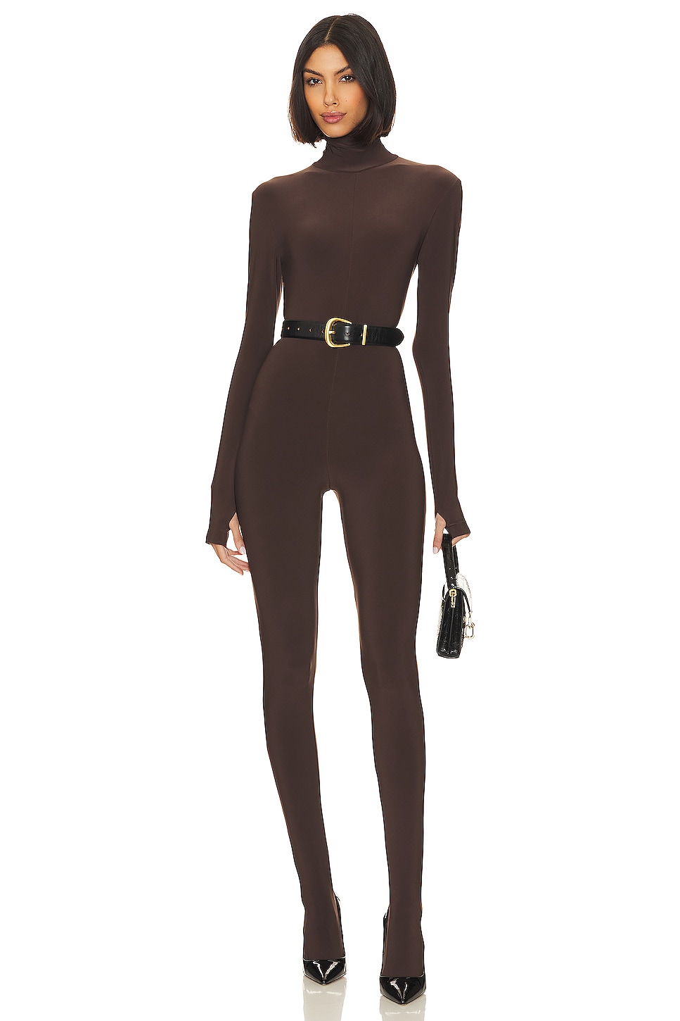 Norma Kamali Slim Fit Turtle Catsuit With Footsie