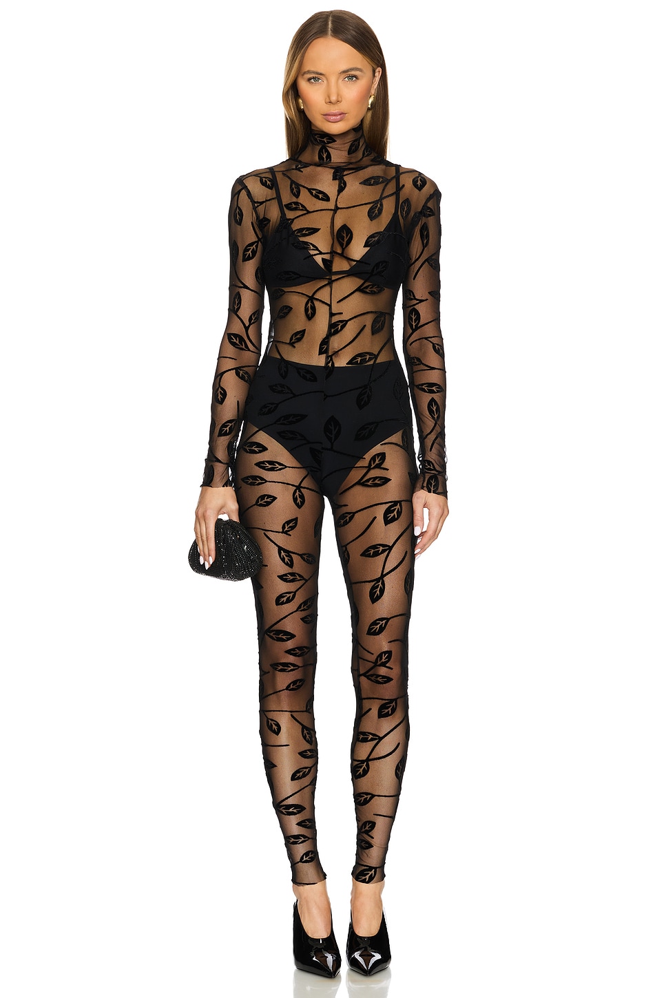 Norma Kamali Long Sleeve Slim Fit Turtleneck Catsuit