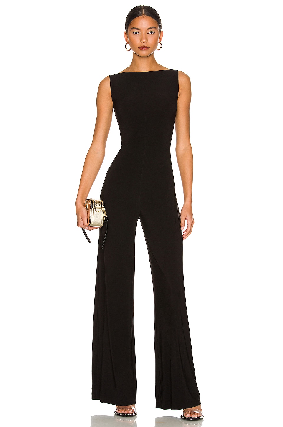 Norma Kamali Sleeveless X Straight Leg Jumpsuit