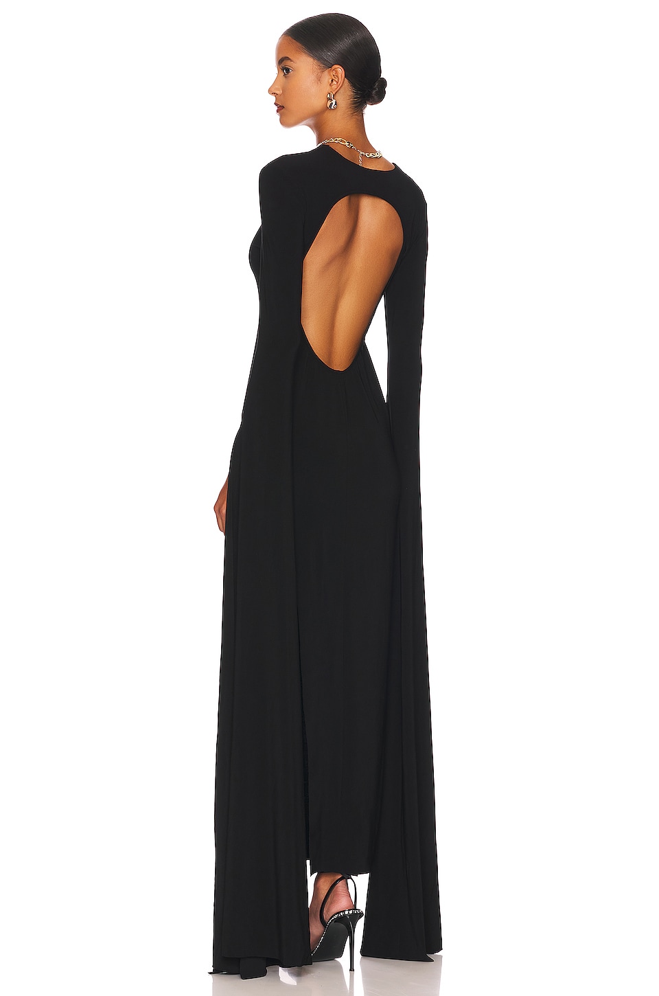 Norma Kamali Ribbon Sleeve Gown