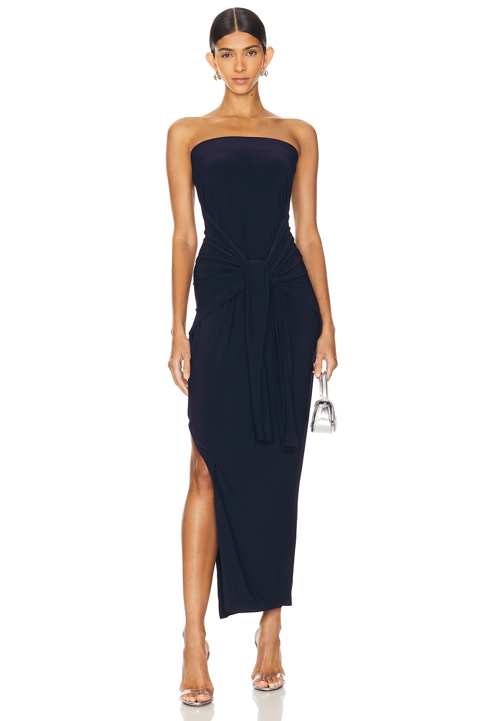 Norma Kamali Strapless All in One Side Slit Gown