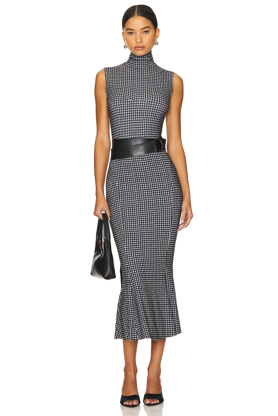 Norma Kamali Sleeveless Turtleneck Fishtail Dress