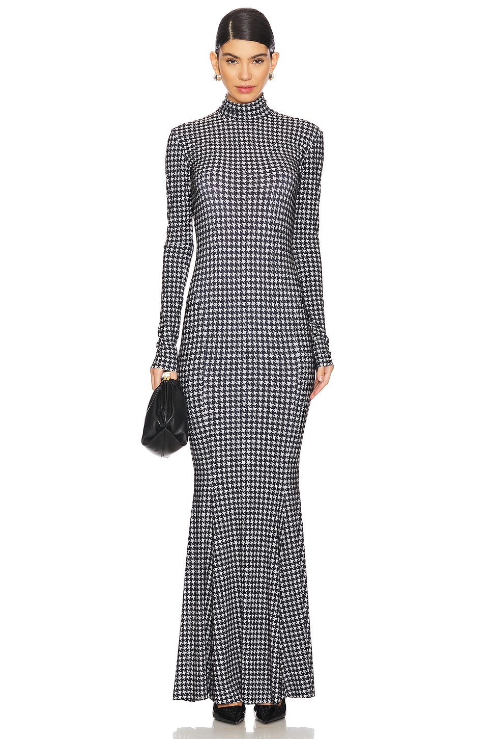 Norma Kamali Long Sleeve Turtleneck Fishtail Gown