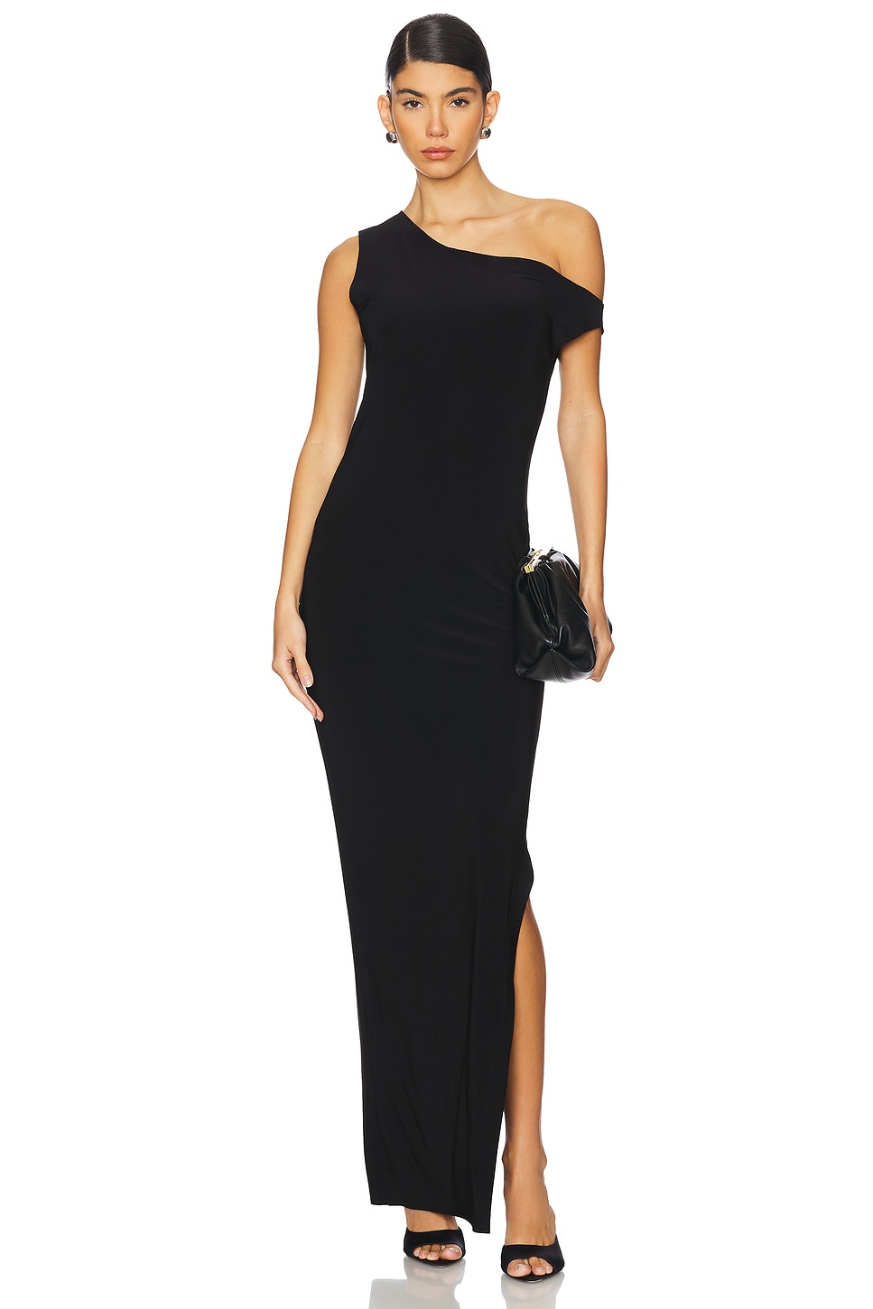 Norma Kamali Drop Shoulder Fitted Gown