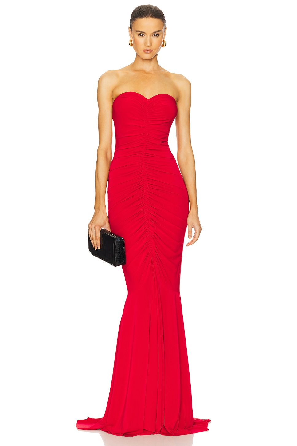 Norma Kamali x REVOLVE Strapless Shirred Front Fishtail Gown