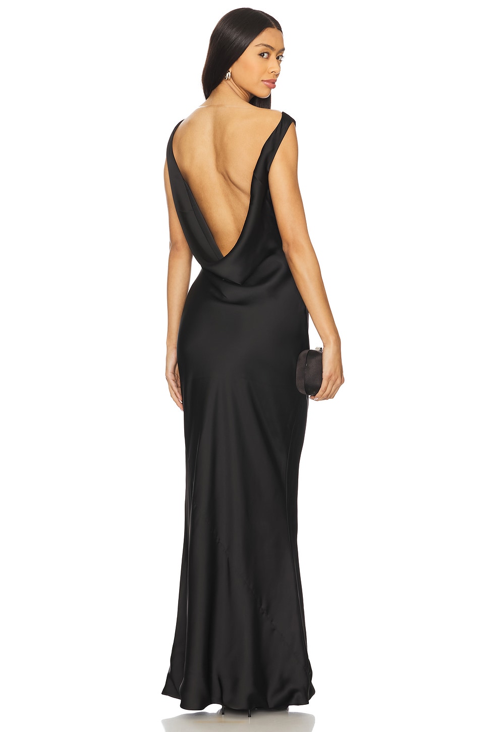 Norma Kamali Sleeveless Low Back Drape Gown