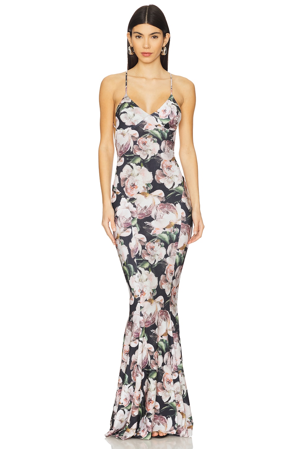 Norma Kamali Low Back Slip Fishtail Gown