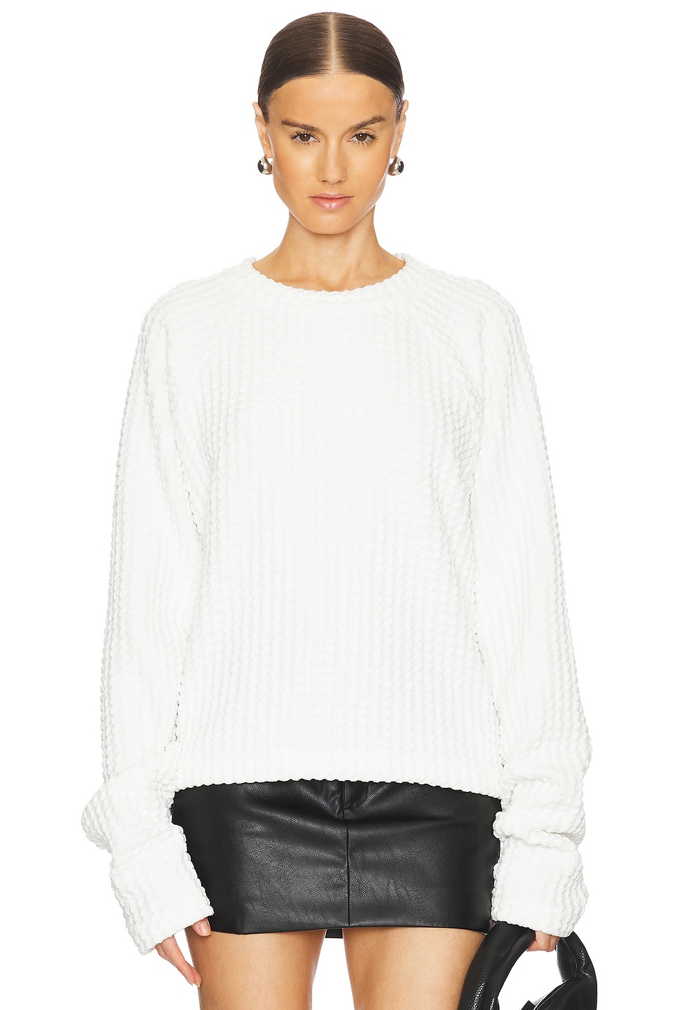 Norma Kamali Oversized Raglan Sleeve Top With Tube Scarf