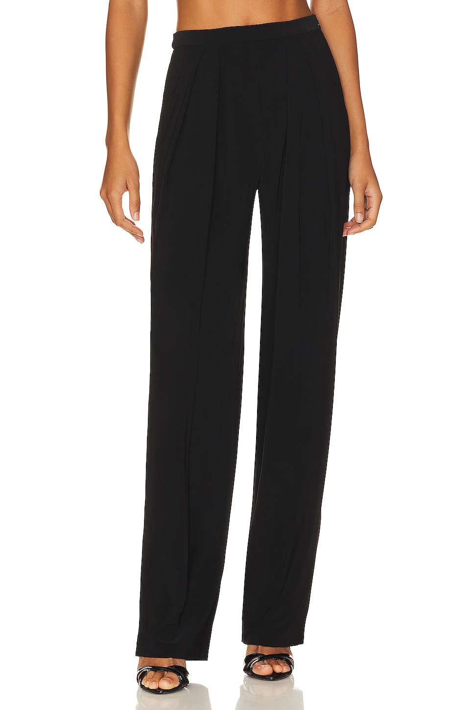 Norma Kamali Tapered Pleated Trouser