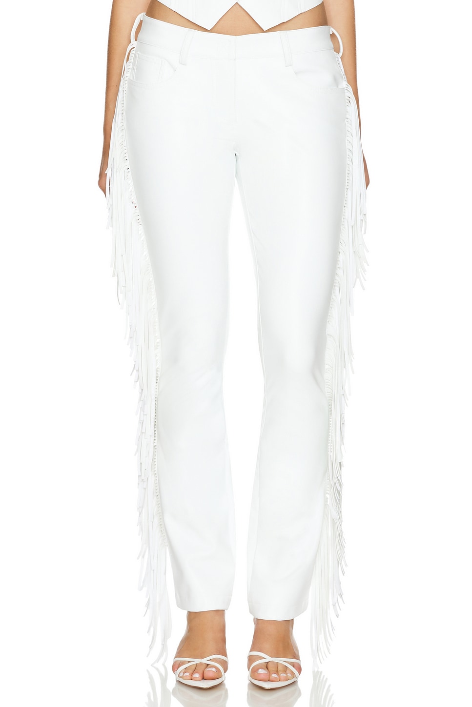 Norma Kamali Fringe Boot Leg Jean