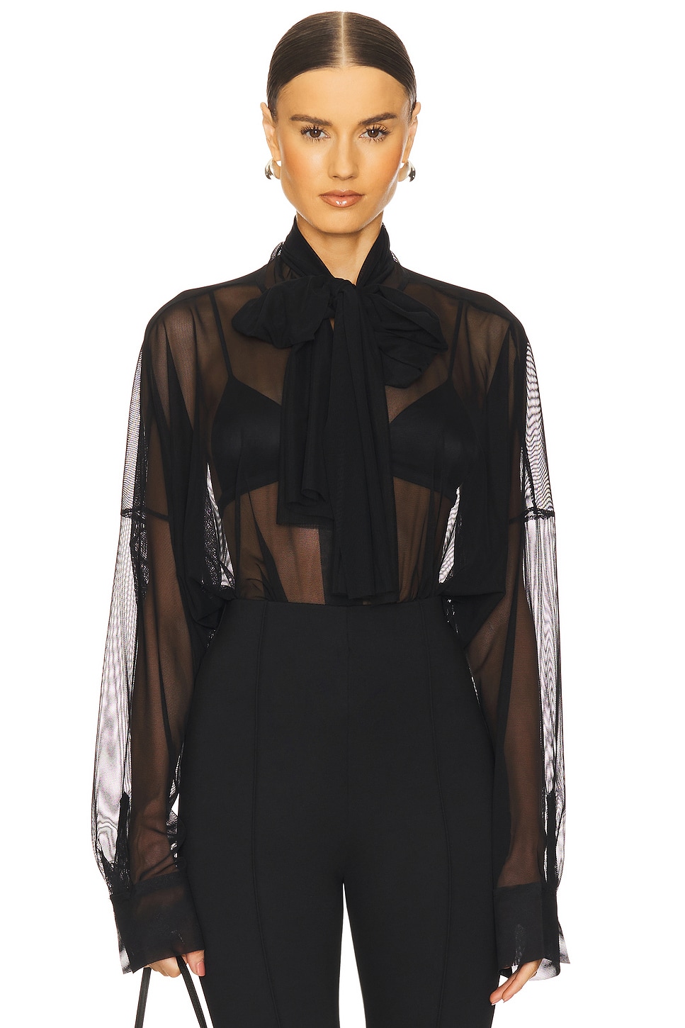 Norma Kamali Super Oversized Bf Shirt Bodysuit