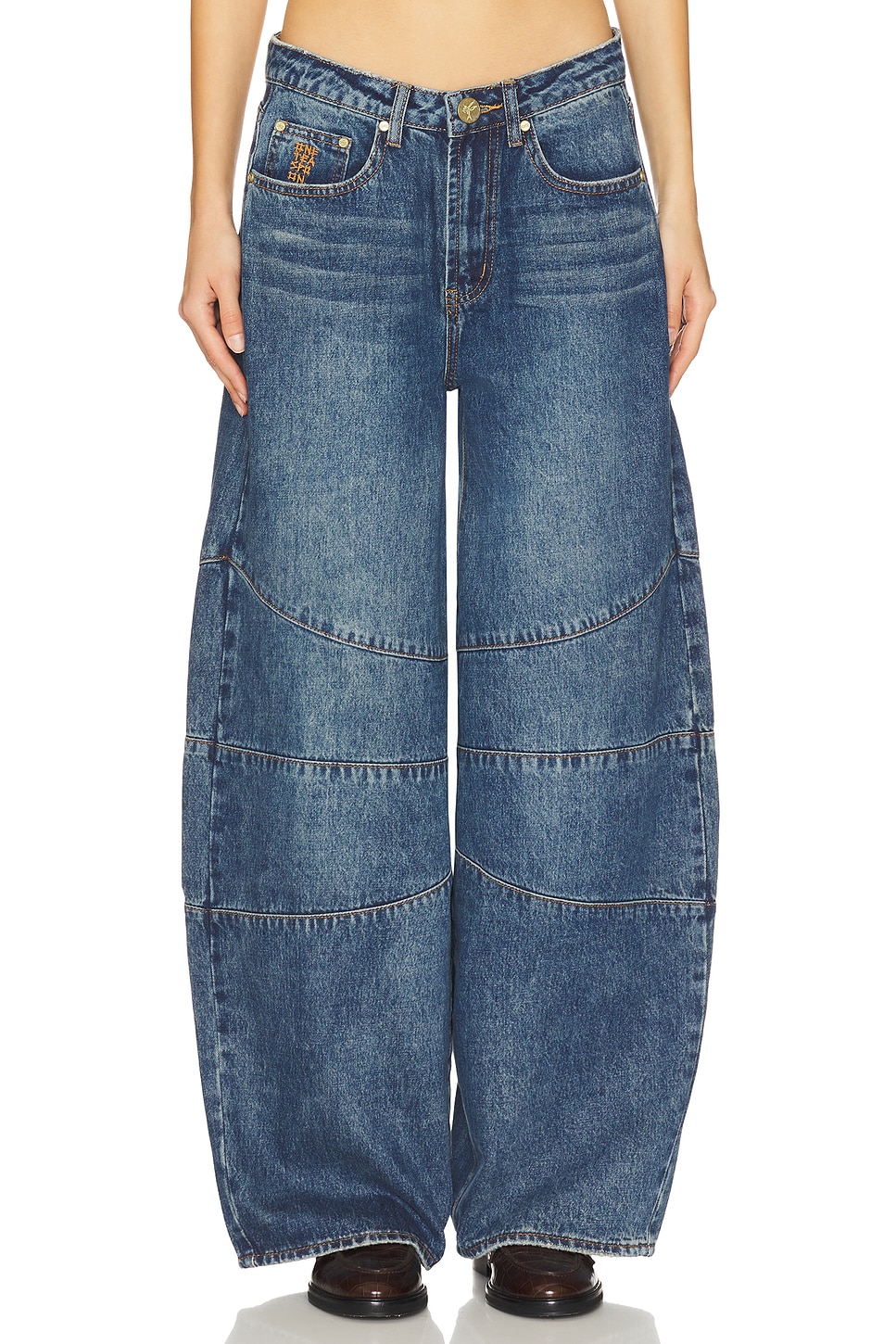 One Teaspoon Barrel Mid Waist Denim Jeans