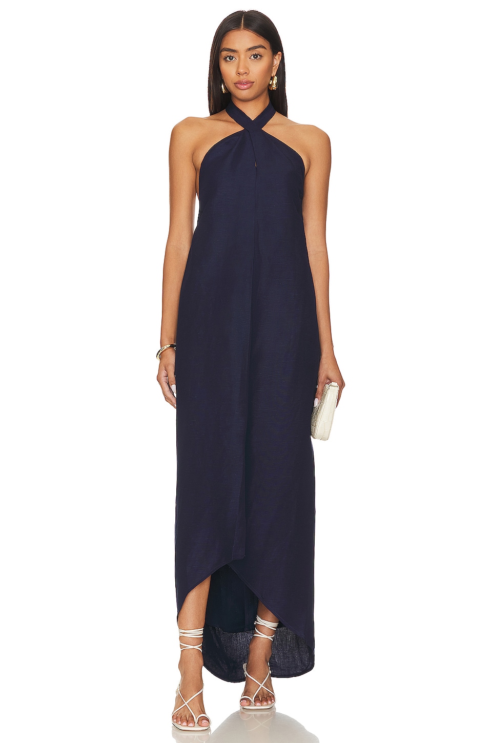 onia Air Linen Halter Maxi Dress