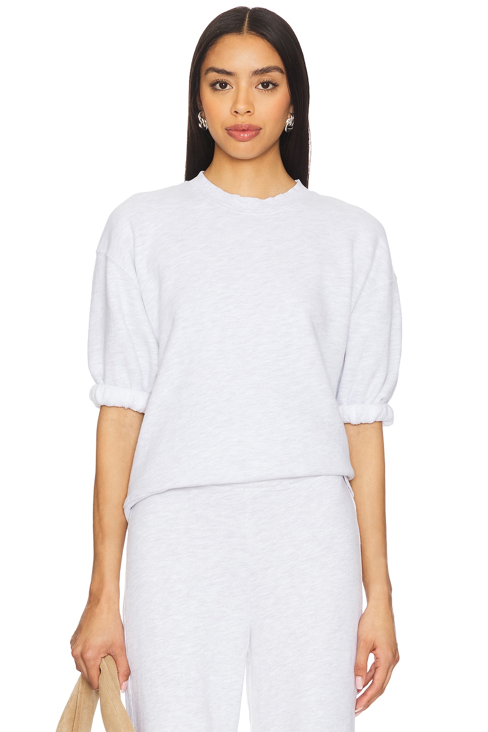 perfectwhitetee Rebecca 3/4 Puff Sleeve Sweatshirt