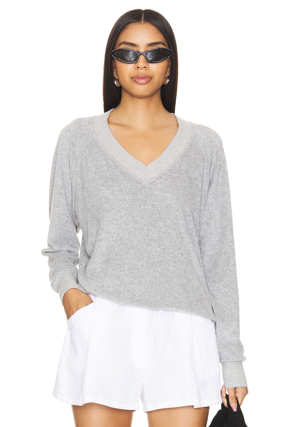 perfectwhitetee Loop Terry Sinead Long Sleeve Top