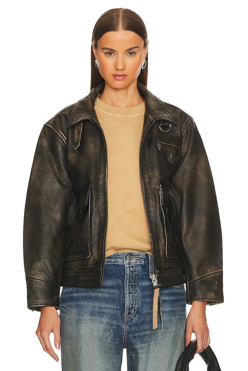 Found Leather Pocket Jacket