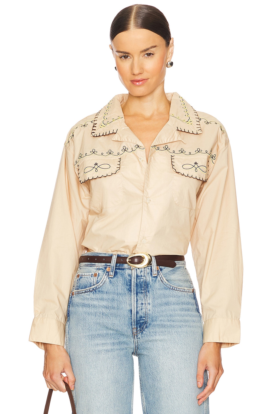 Found x REVOLVE Embroidered Button Up Shirt