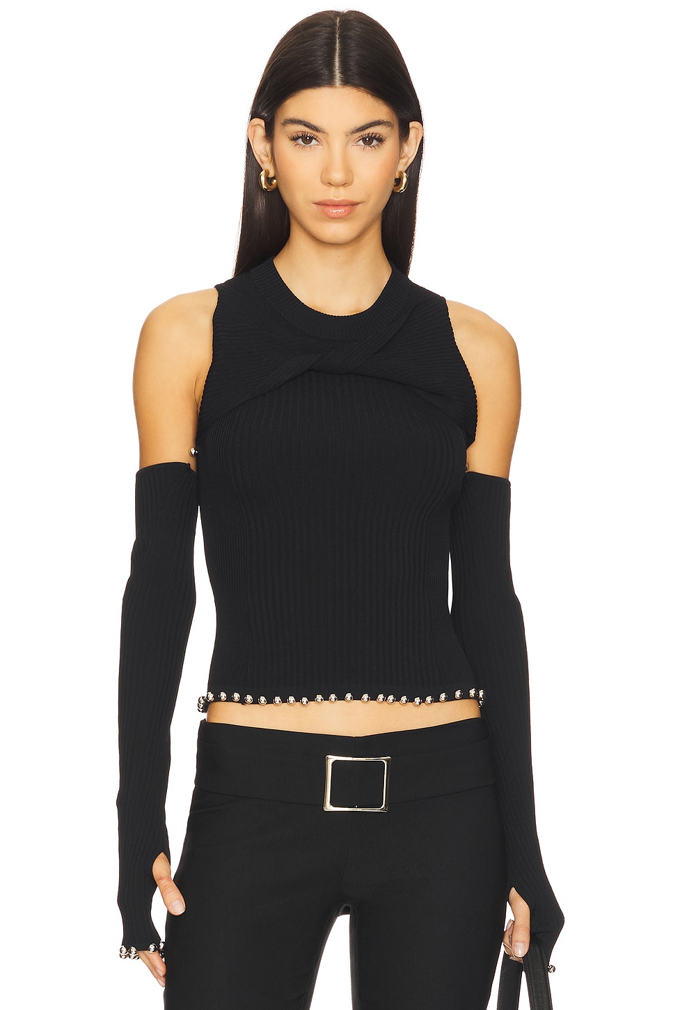 PRIVATE POLICY Twist Front Knit Top