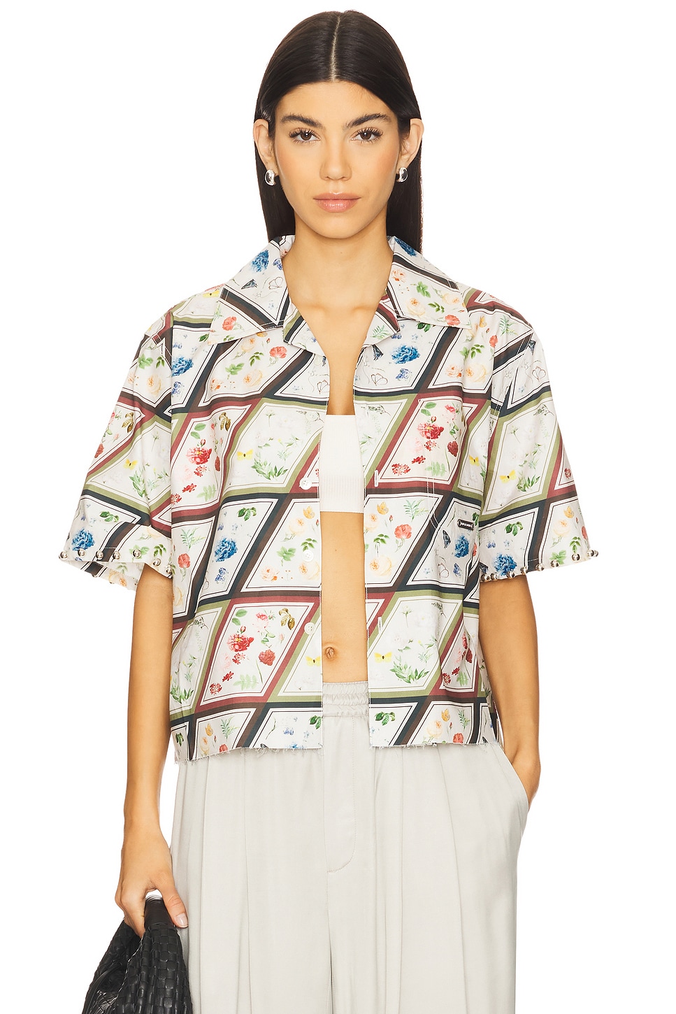 PRIVATE POLICY Cropped Camp Shirt