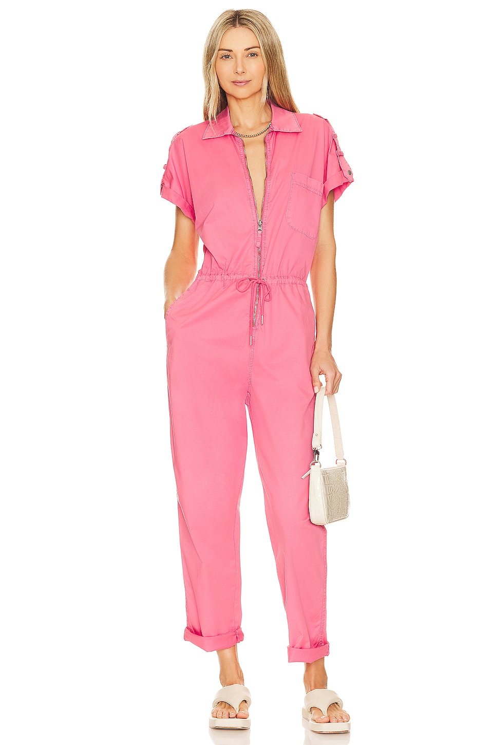 PISTOLA Jordan Short Sleeve Zip Front Jumpsuit