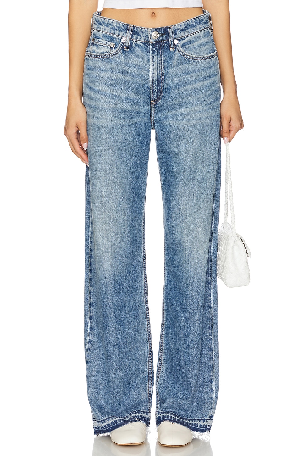 Rag & Bone Featherweight Logan Mid Rise Wide Leg