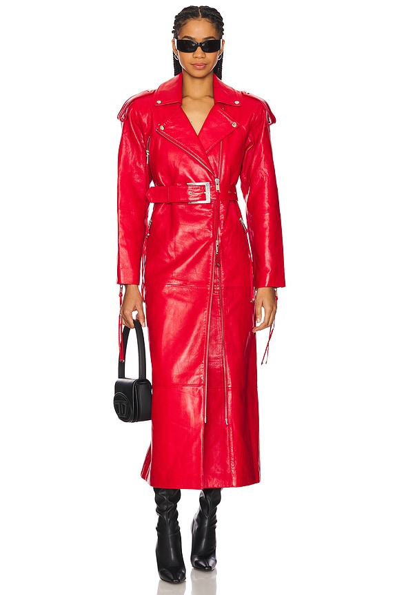 retrofete Knightley Leather Trench Coat