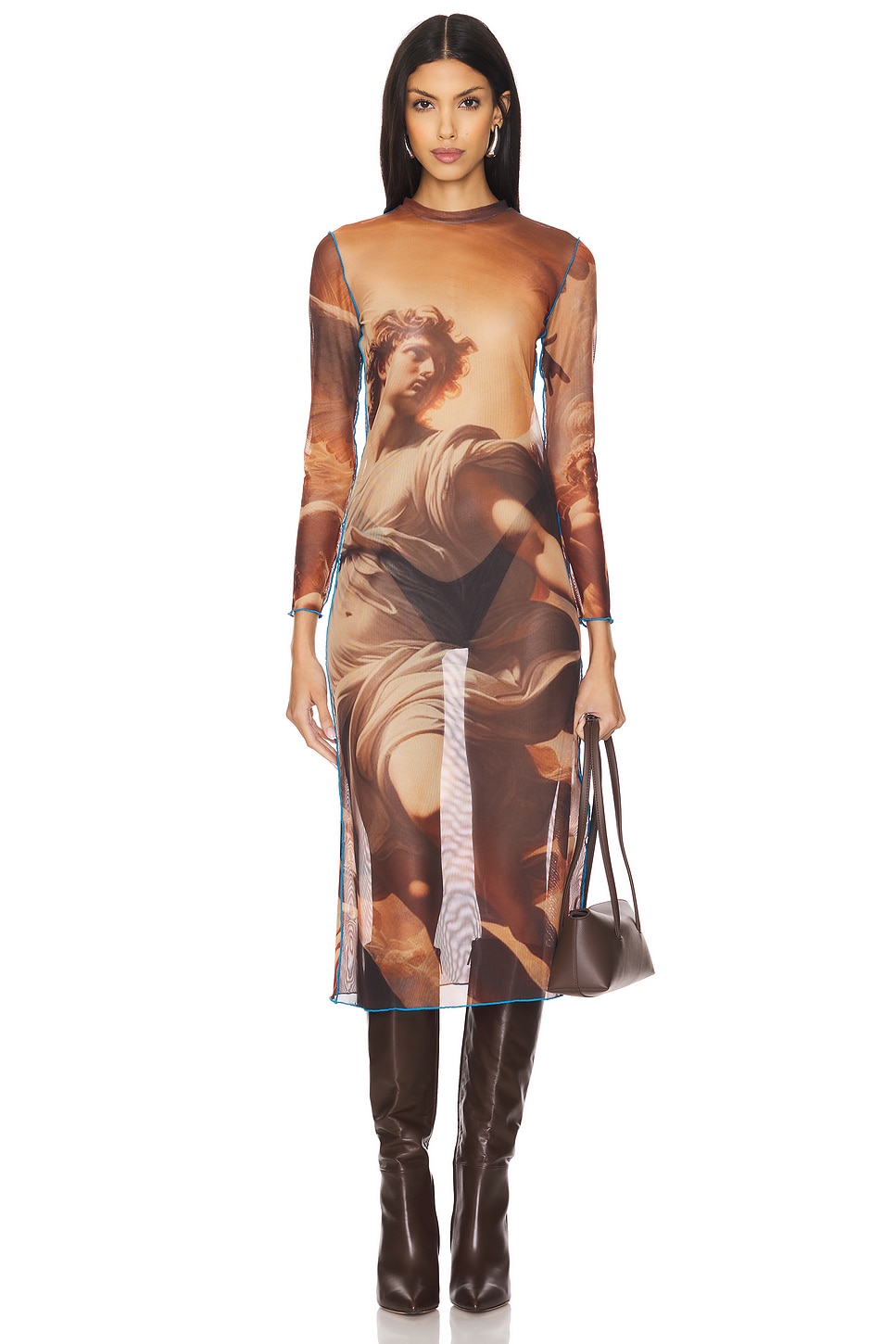 ROKH Renaissance Printed Jersey Dress