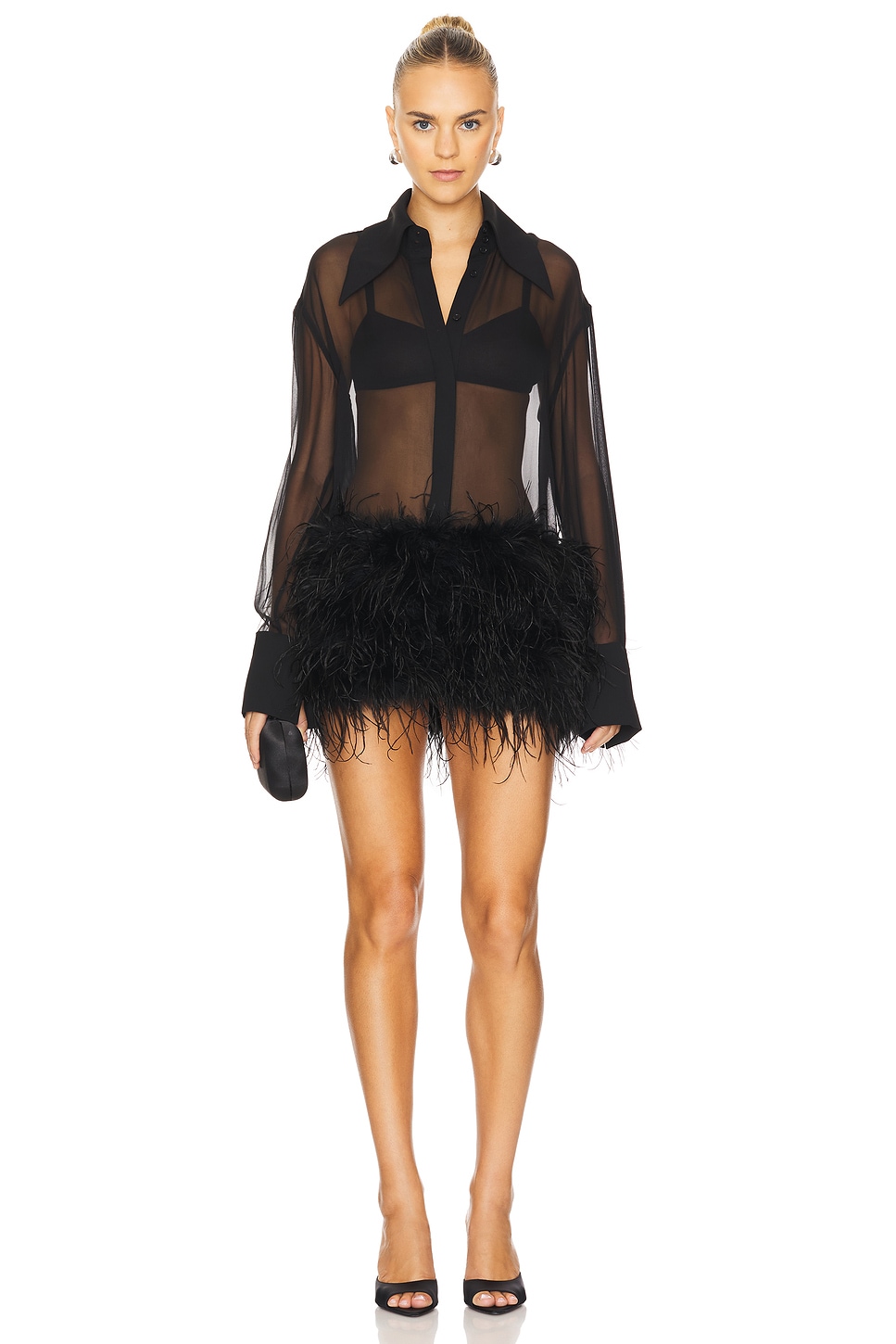 SANS FAFF Costes Silk Feather Dress