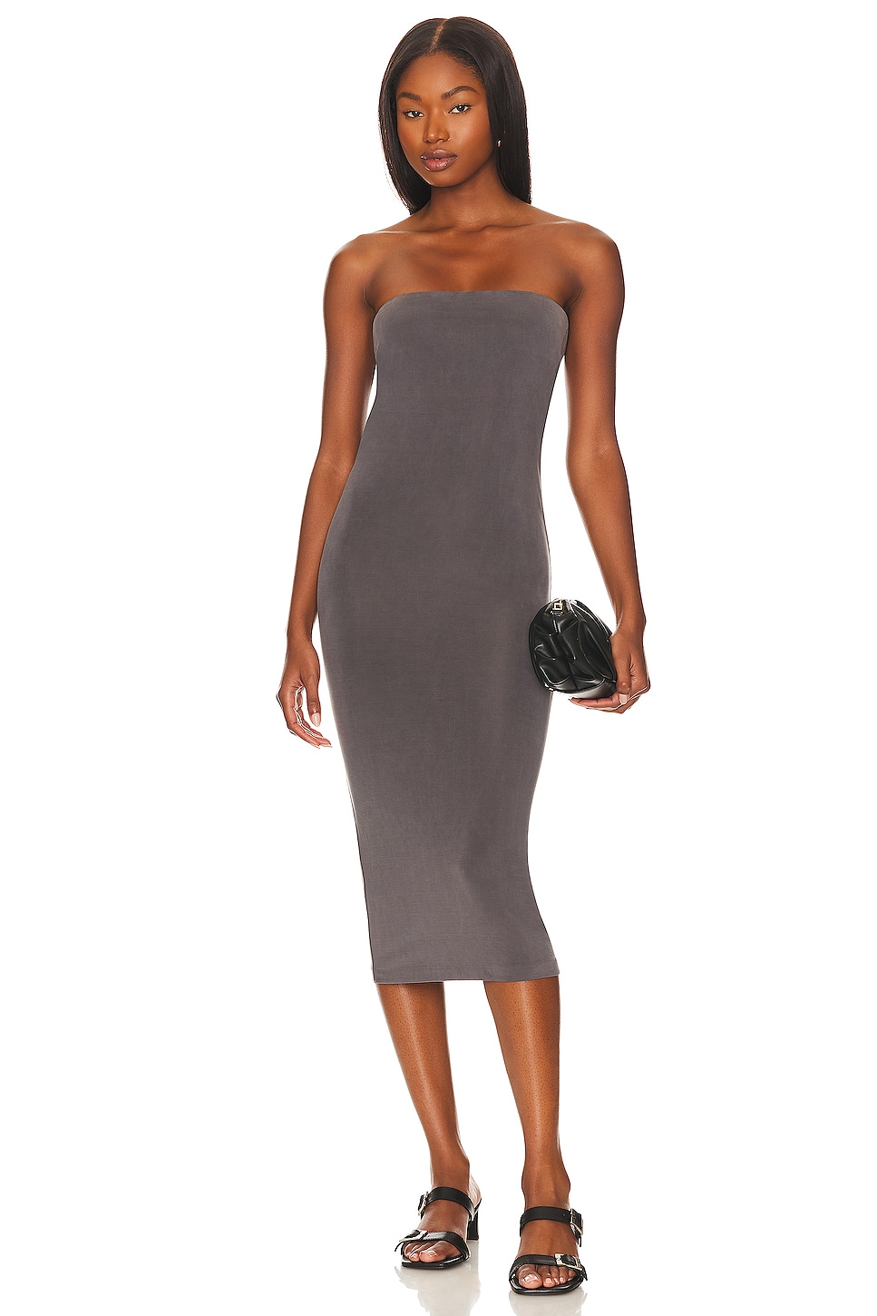 St. Agni Strapless Jersey Midi Dress