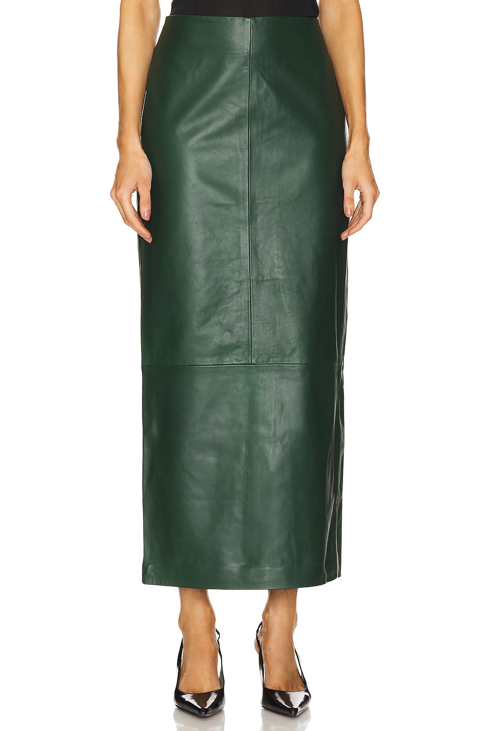 St. Agni Leather Column Skirt