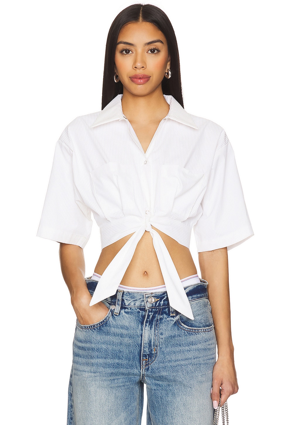 SAMI MIRO VINTAGE Tied Up Cropped Shirt