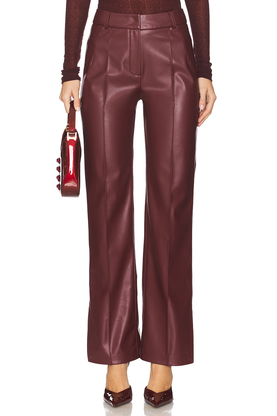 SELMACILEK Leather Slit Detailed Pant