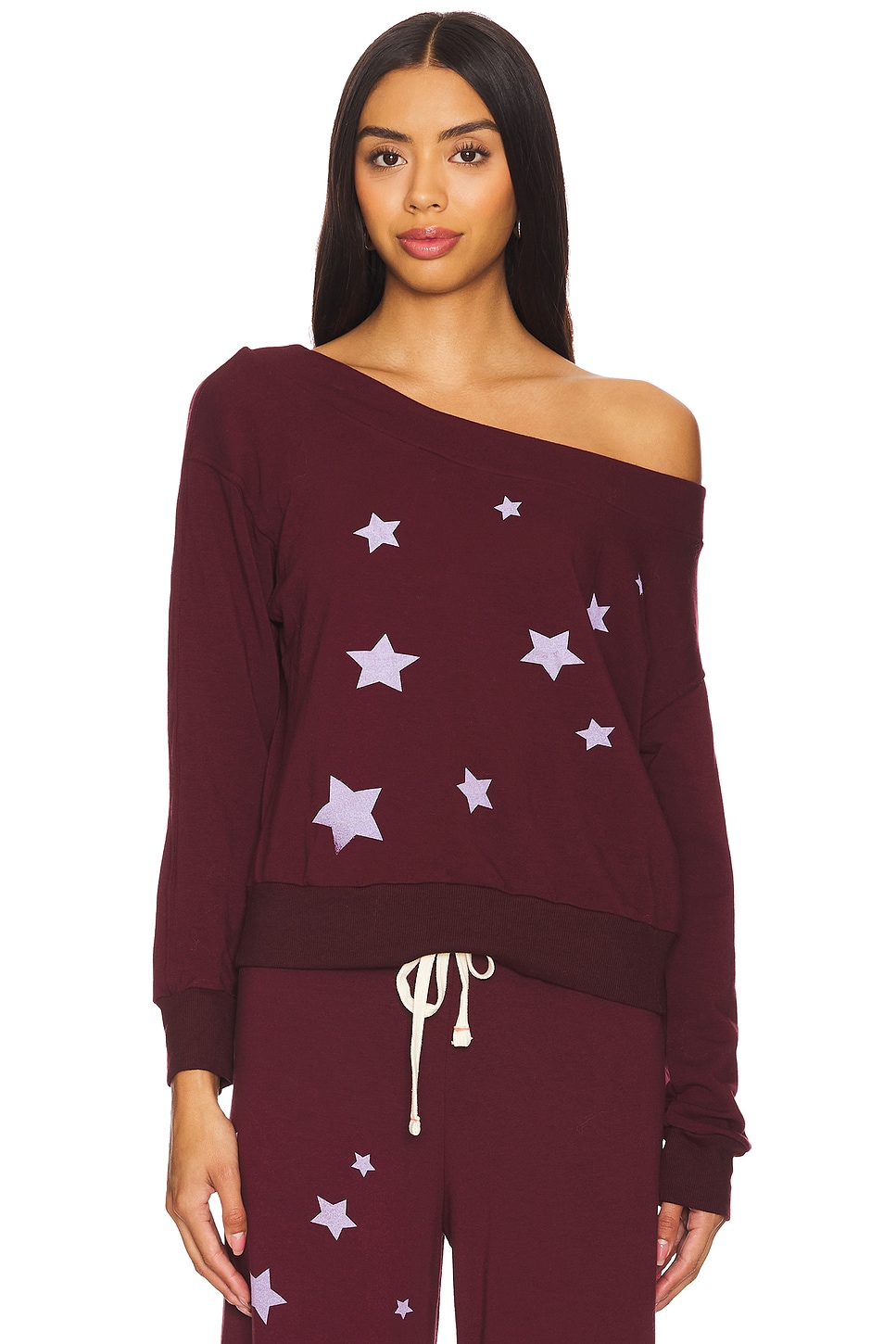 SUNDRY Stars Off Shoulder Sweatshirt