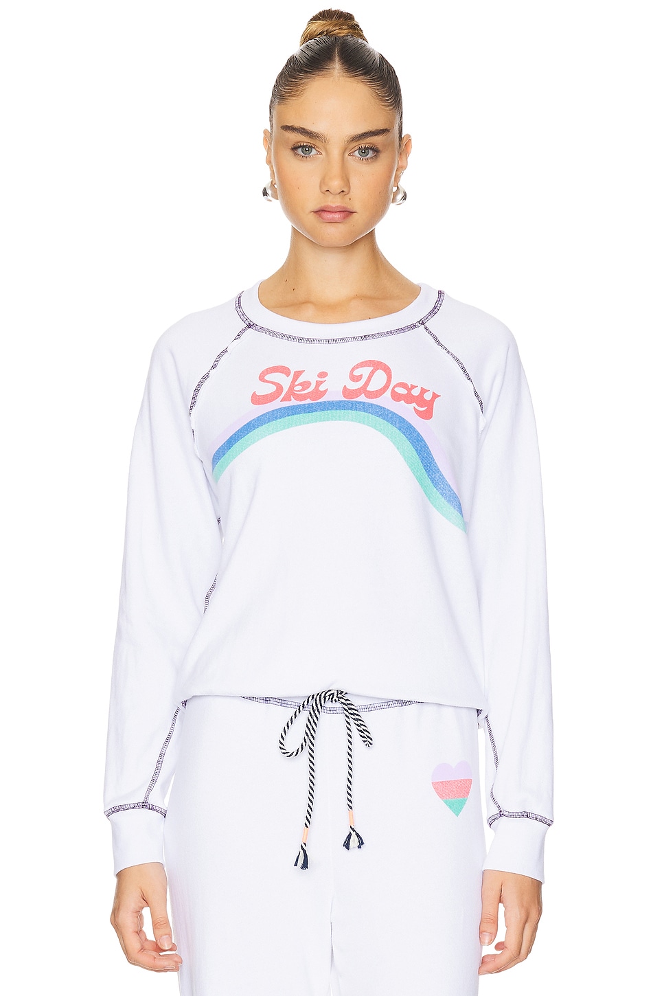 SUNDRY Raglan T Ski Day Sweatshirt