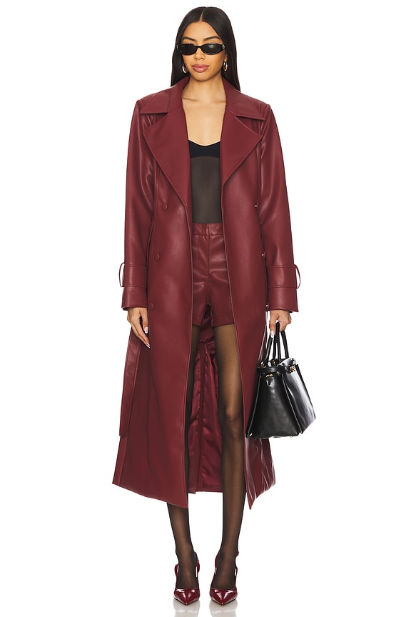 SNDYS x REVOLVE Tyra Faux Leather Trenchcoat