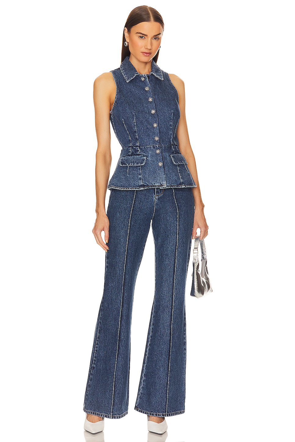 self-portrait Denim Jumpsuit