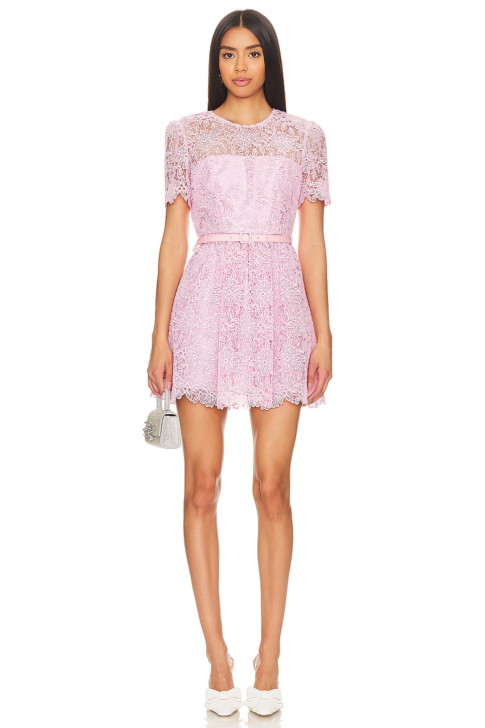 self-portrait Guipure Lace Mini Dress