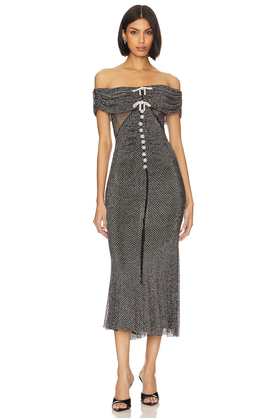 self-portrait Diamante Midi Dress