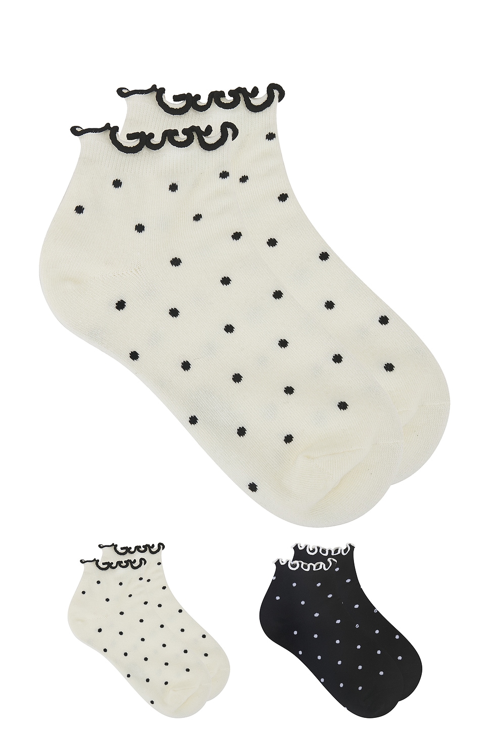 Stems 2 Pack Dot Ruffle Ankle Socks