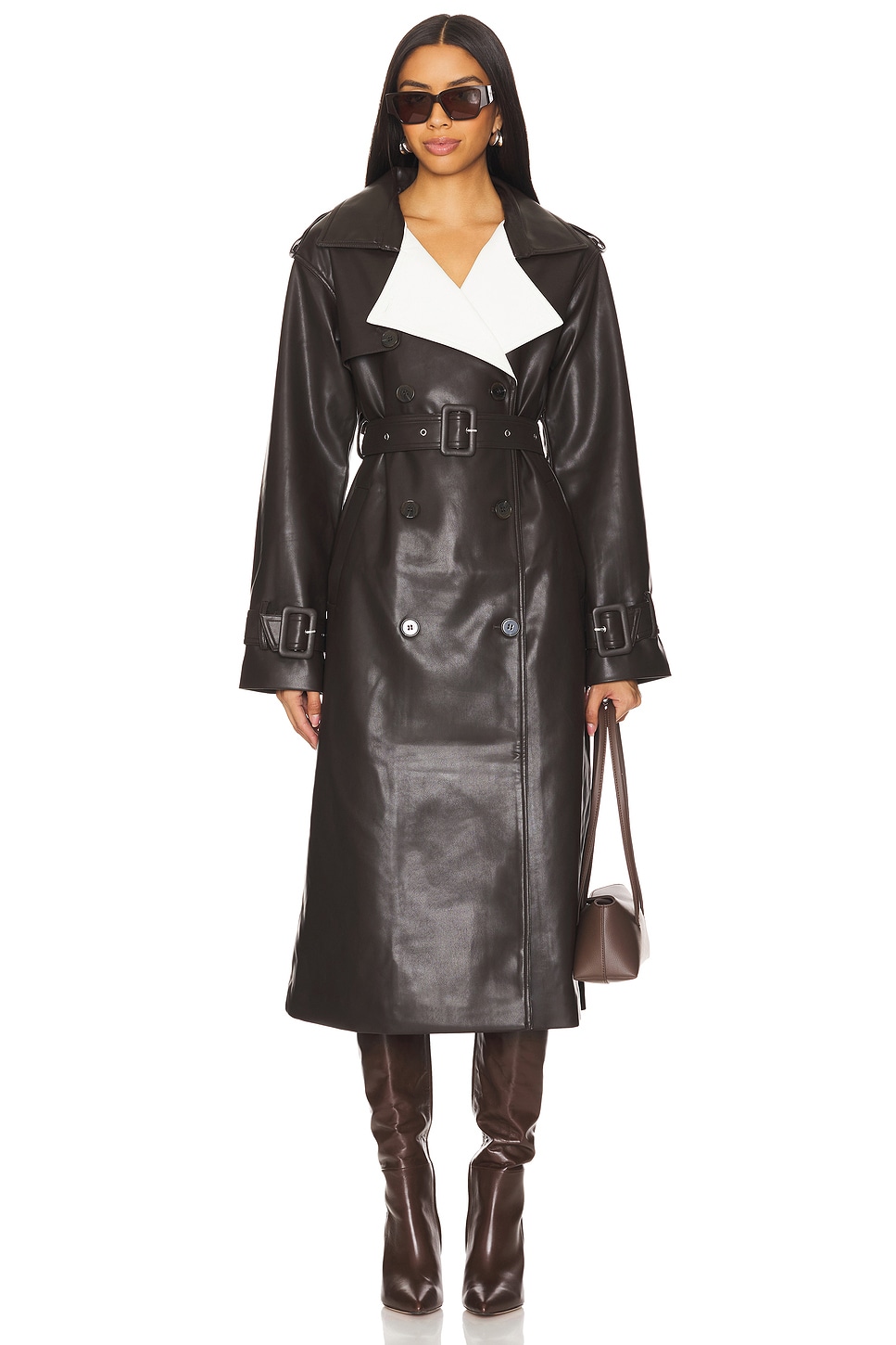 SER.O.YA Estelle Vegan Leather Trench Coat