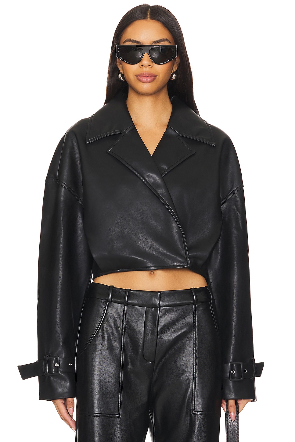 SER.O.YA Koda Vegan Leather Cropped Trench