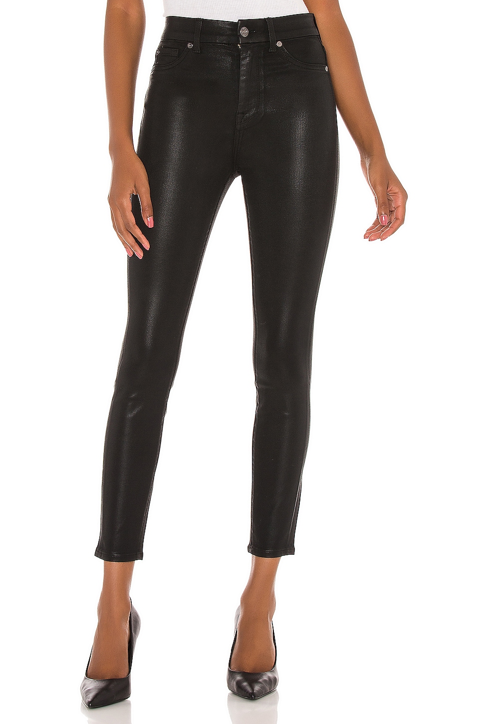 7 For All Mankind The High Waist Ankle Skinny With Faux Pockets