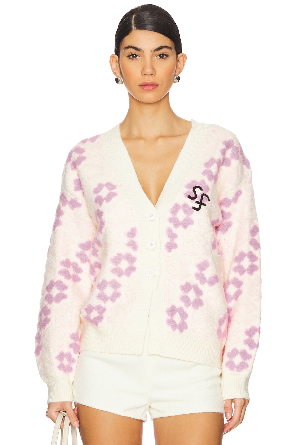 Susan Fang Monogram Knit Cardigan