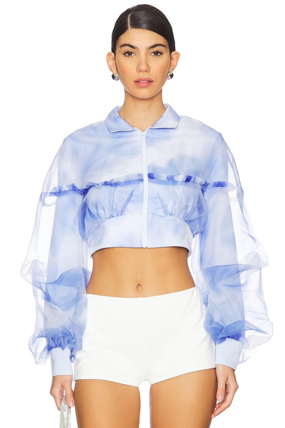 Susan Fang Layered Organza Cropped Jacket