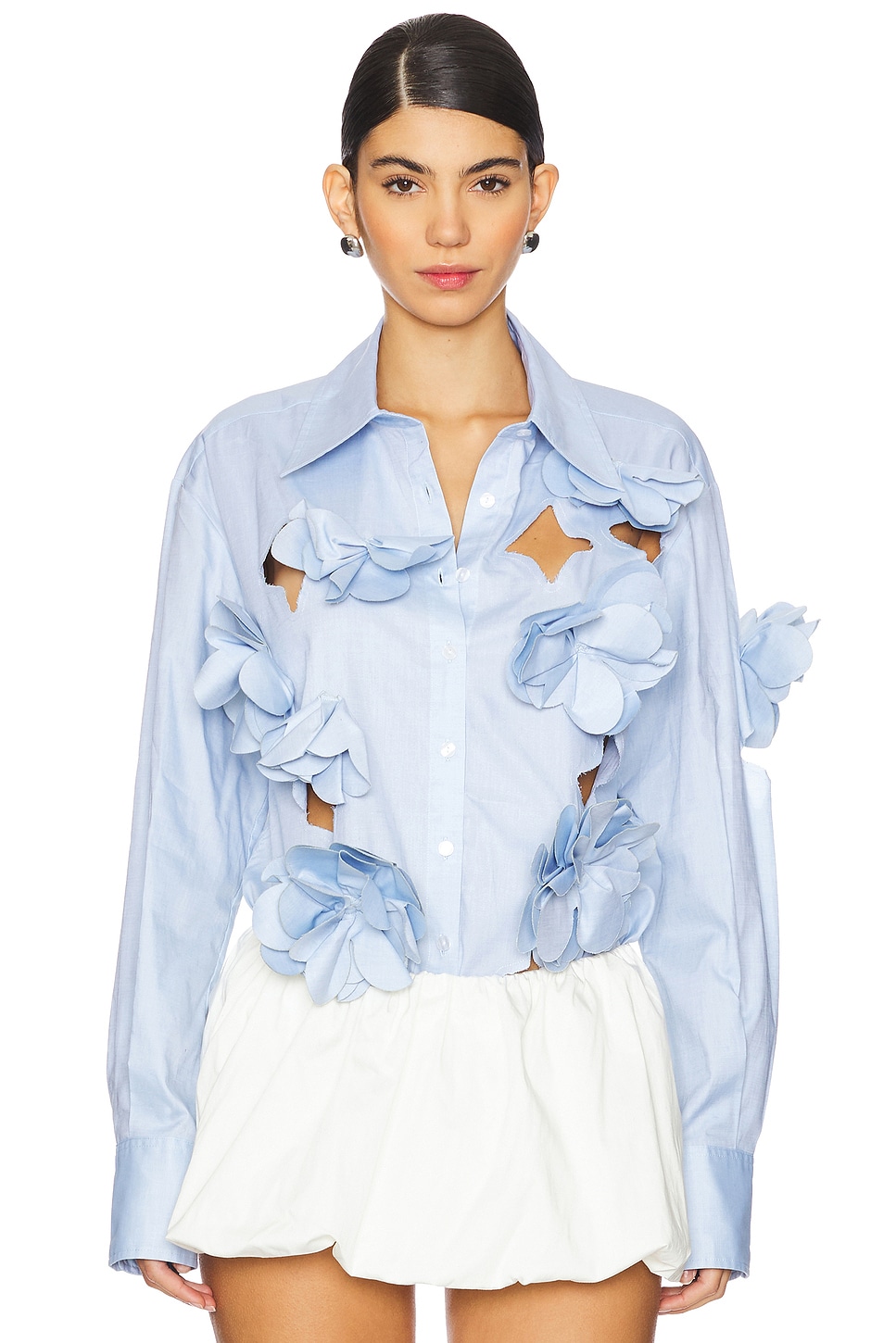 Susan Fang Floral Cutout Shirt