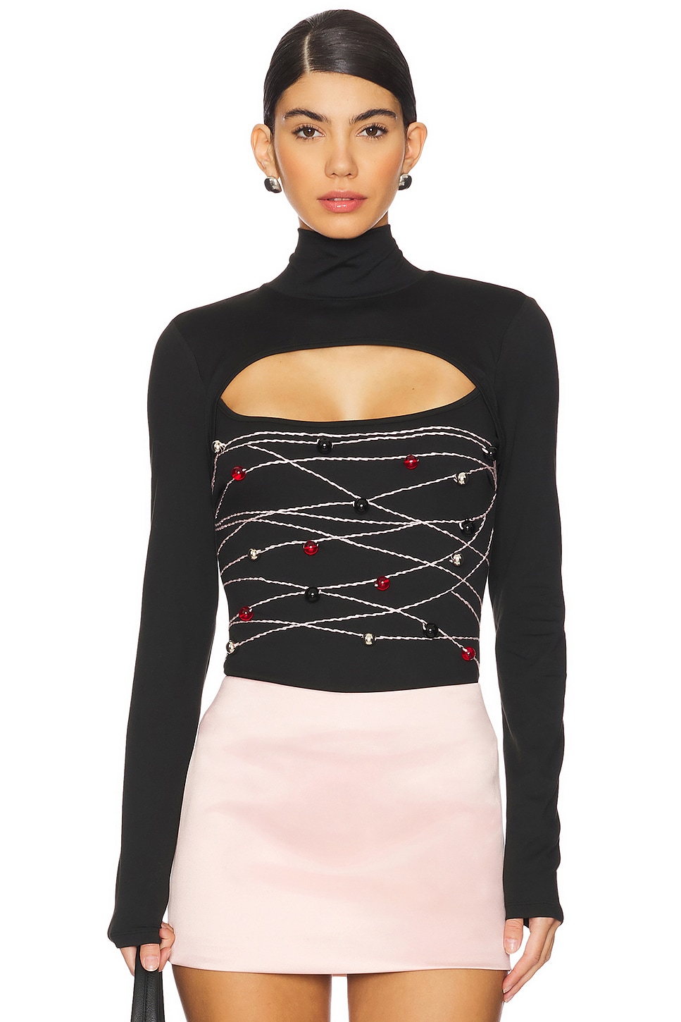 Susan Fang Beaded Long Sleeve Top